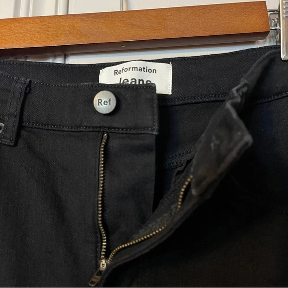 Reformation‎ Harper High Waist Cropped Jean 26 Black Skinny Sustainable Organic - Picture 6 of 12